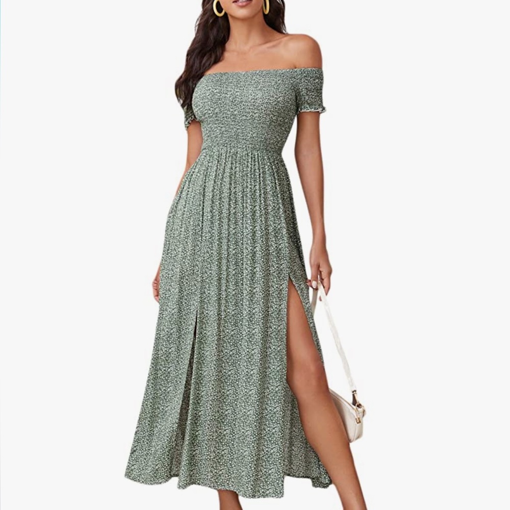 Sage floral dress
